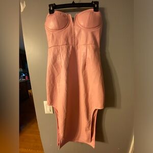 Elegant Pink Strapless Dress